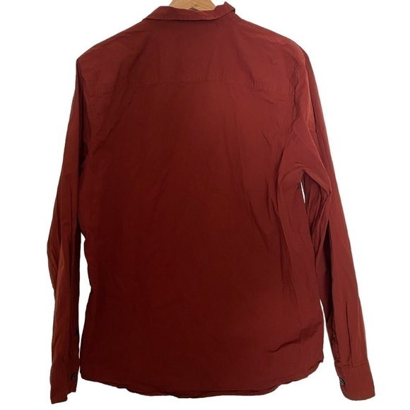 OAKLEY MENS SHIRT LONG SLEEVE BUTTON DOWN Y2K RED SIZE LARGE - Picture 5 of 5